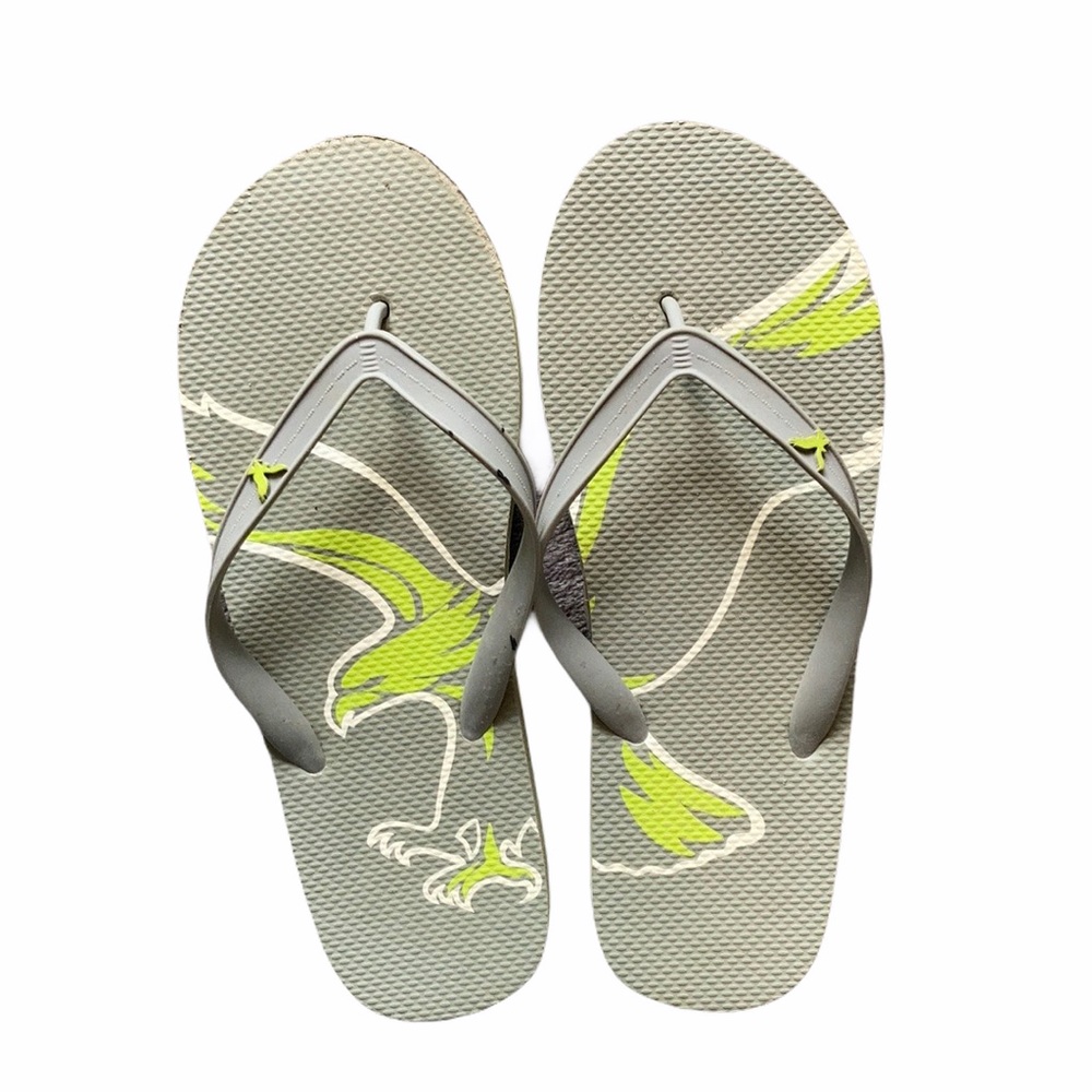 Men’s American Eagle Gray Logo Flip Flops